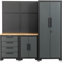 Garagenschrank 4 tlg. 195x 47x 193cm schwarz Garagenschrank 4 tlg. 195x 47x 193cm schwarz von HC Tools