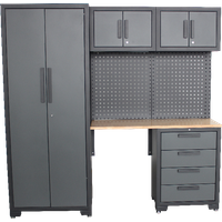 Garagenschrank 5 tlg. 195 x 47,2 x 193 cm, schwarz von HC Tools