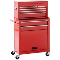 Werkstattwagen 6 Schubladen ca. 60 cm rot von HC Tools