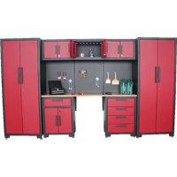 Garagenschrank 8 tlg. 330x 47x 193 cm, rot von HC Tools