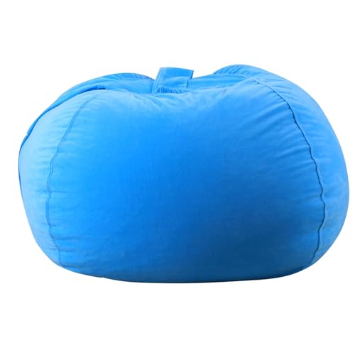 HCDZF Kuscheltier Sitzsack Aufbewahrung Abdeckung,Spielzeug Aufbewharungstasche für Kinderzimmer Sitzsack zum Organisieren,Blau,32 inch von HCDZF