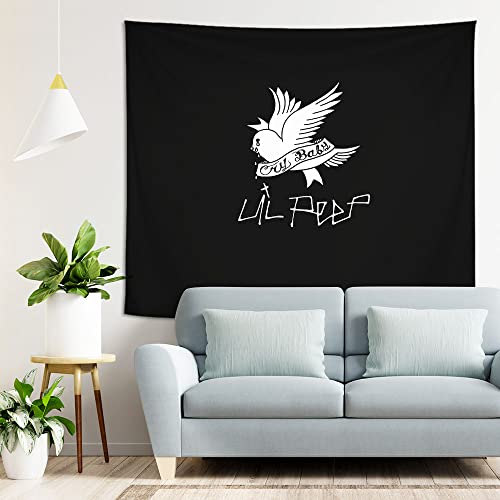 HCDZF Lil Peep Schwarzweiss Wandteppich,Crybaby Wandteppich,Schlafzimmer Wohnzimmer Wohnheim Wohnkultur(M:59ʺ × 51ʺ) von HCDZF