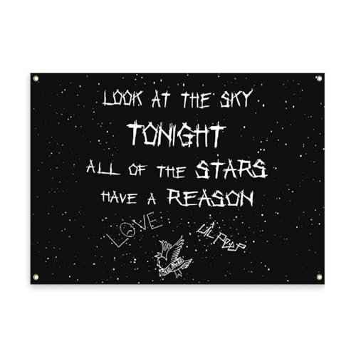 HCDZF Lil Peep Star Shopping Songtexte Sternenhintergrund Boutique Tapisserie Wandbehang Wandteppich Home Decor,100X150CM von HCDZF