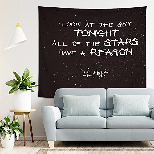 HCDZF Lil Peep Star Shopping Songtexte Sternenhintergrund Boutique Tapisserie Wandbehang Wandteppich Home Decor (M:59ʺ × 51ʺ) von HCDZF