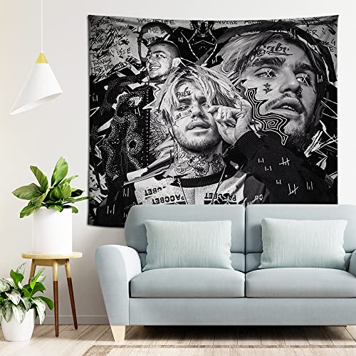 HCDZF Lil Peep Wandbehang Schwarz-Weiß-Wandteppich Tapisserie Home Decoration für Schlafzimmer Banner und Girlande Event Banner(L:78ʺ × 59ʺ) von HCDZF