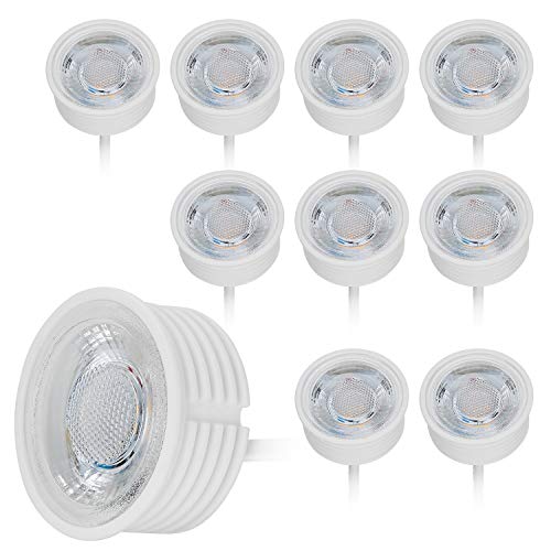 HCFEI 10x 5W GU10 MR16 LED Modul 230V nur 22mm Flach Keramik Dimmbar Lichtfarbe Neutralweiß 4000Kelvin 430lm extrem hohe Farbwiedergabe Ra >85 Abstrahlung 38° von HCFEI