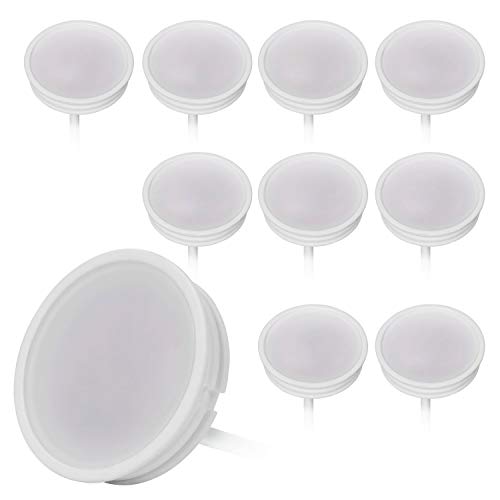 HCFEI 10x LED Modul flach Dimmbar 230V 3W für Einbaustrahler MR16 Warmweiß 3000K Ersatz GU10 Ø 50mm Einbauramen Leuchtmittel von HCFEI