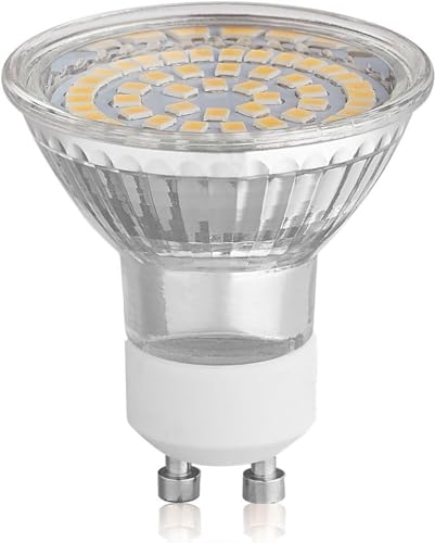 HCFEI 3x LED GU10 Leuchtmittel, 3W Lampe Strahler Spot 389lm, KEIN FLACKERN, AC 100-240V, SMD LED Strahler 120° Classic Glas, Ersetzt 45W Halogenlampen (Warmweiß 3000K) von HCFEI