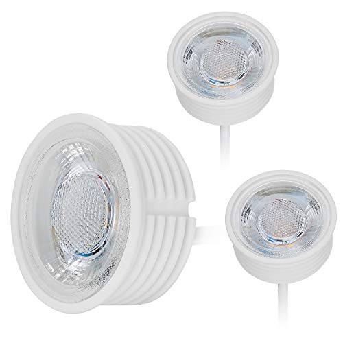 HCFEI 3x LED Modul flach GU10 Ersatz 230V 5 Watt Warmweiß 3000K Dimmbar Einbaustrahler Einbau-Spot 38°Abstrahlwinkel von HCFEI