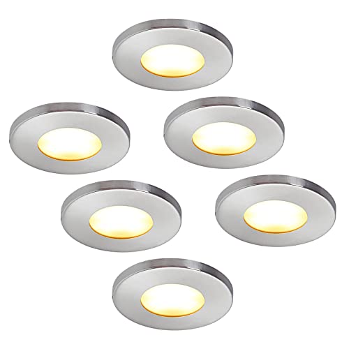 HCFEI 6er Set LED Einbauleuchte IP44 230V 5W Badezimmer LED Strahler Spots Deckenlampe Einbaulampen Neutralweiß 4000K von HCFEI