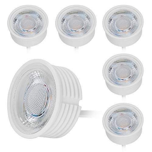 HCFEI 6x LED Modul flach GU10 Ersatz 230V 5 Watt Warmweiß 3000K Dimmbar Einbaustrahler Einbau-Spot 38°Abstrahlwinkel von HCFEI