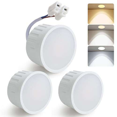 HCFEI LED Modul Ultra Flach ø50x24mm für Einbaustrahler, 5W 450lm 110° 230V, Warmweiß Naturalweiß Kaltweiß, Ersetzt GU10 MR16 Leuchtmittel, IP44 Wasserdicht (3 Stück (1er Pack)) von HCFEI