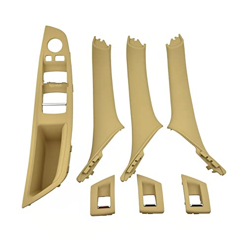 HCGLED Etsuhiro 7 STÜCKE LHD Linkslenker Autoinnenraum Türgriff Panel Pull Trim Cover Lagerung Für B&MW 5er F10 F11 F18 (Color : Beige) von HCGLED