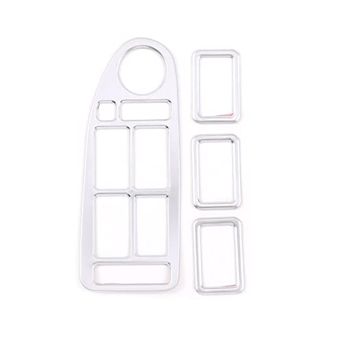 HCGLED Etsuhiro Auto Tür Fenster Glas Lift Schalter Rahmen Abdeckung Trim Für B&MW 5er E39 1996-2003 Innenausstattung (Color : Silber) von HCGLED