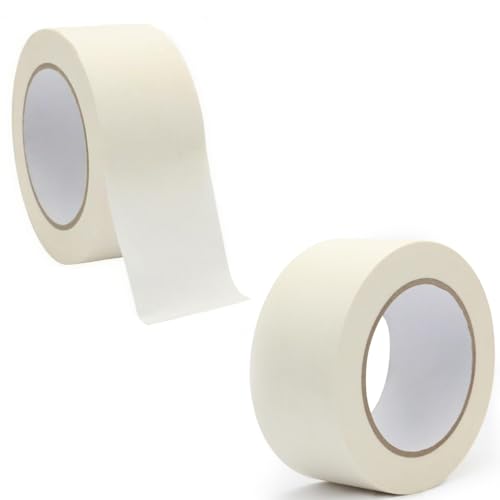 50M x 50mm Weiß Malerkrepp Klebeband Scharnier Reparatur Bastelband Abklebeband für Buchbinder Abklebeband Lackierung Sicheres Befestigung und Verpackung ﻿ von HCHES