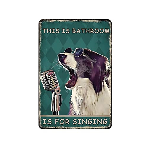 Spruch Retro Blechschild Wanddekoration für Badezimmer Hund Poster Metallschild Personalisiert Lustige Geschenke für Männer/Frauen Küche Garage Hotel Höhle WC Badezimmer Deko von HCHES