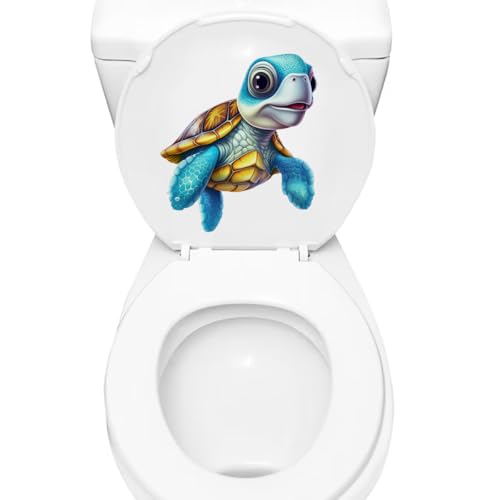 Toilettenaufkleber Toilettensitz Deckel Selbstklebend Wasserdichte PVC Badezimmer WC-Sitz Aufkleber Kreative Tier- und Blumenmuster Stickers Oval Form Größe 35 * 40cm (KSA-41) von HCHES