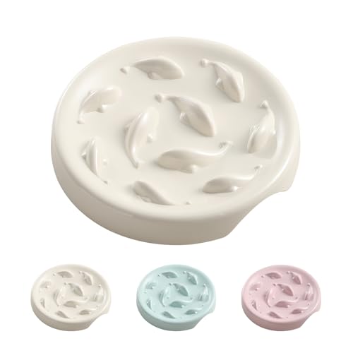 Anti Schling Napf Katzen Futternapf - Langsam Fütterung Katzennapf aus Melamin - Interaktiver Fressnapf Katze im Labyrinth Design - Gesundes Langsam Fressen Schüssel für Katzen - Klein - 15,5 x 2,5 cm von HCHLQLZ