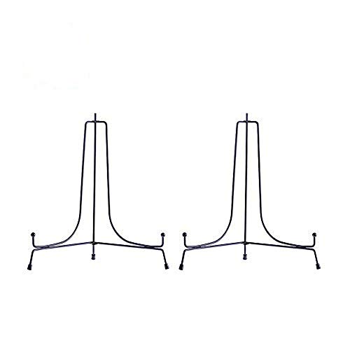 HCHLQLZ (2 Stück) Upgrade-Anti-Rutsch Schwarz Metall Tellerständer Tellerhalter Eisen Staffelei Display Ständer für Schüssel Teller Kunst Foto Bilderrahmen-10inch von HCHLQLZ
