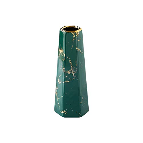 20cm Grün Gold Marmor Vase Keramik Vasen Blumenvase Deko Dekoration von HCHLQLZ