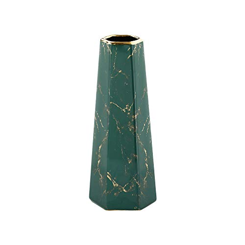 25cm Grün Gold Marmor Vase Keramik Vasen Blumenvase Deko Dekoration von HCHLQLZ