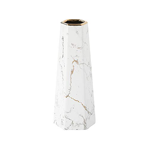 25cm Weiß Gold Marmor Vase Keramik Vasen Blumenvase Deko Dekoration von HCHLQLZ