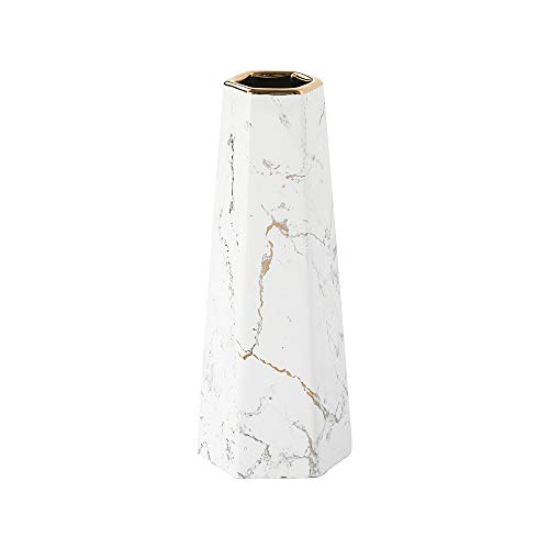 25cm Weiß Gold Marmor Vase Keramik Vasen Blumenvase Deko Dekoration von HCHLQLZ
