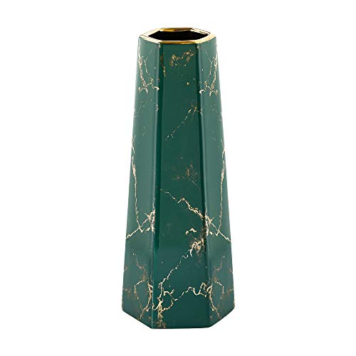 30cm Grün Gold Marmor Vase Keramik Vasen Blumenvase Deko Dekoration von HCHLQLZ