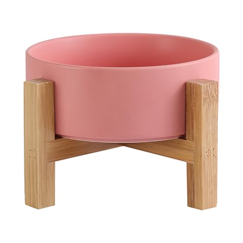 Rosa Futternapf Katze Fressnapf Katze Katzennapf Erhöht mit Napf Ständer Holz und Rutschfesten Füßen - Hundenapf Keramik für Katzen Hunde Welpe Futter und Wass 400ML Rosa Futternapf Katze Fressnapf Katze Katzennapf Erhöht mit Napf Ständer Holz und Rutschfesten Füßen - Hundenapf Keramik für Katzen Hunde Welpe Futter und Wass 400ML von HCHLQLZ