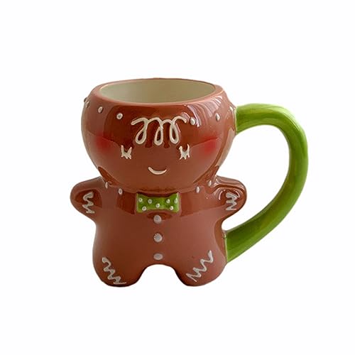 HCHZSH123 Weihnachtstasse, Porzellan-Tasse, Lebkuchenmann-Tasse, niedliche Tasse 250 ml, lustige Tasse – Weihnachtsgeschenke (Mann) von HCHZSH123