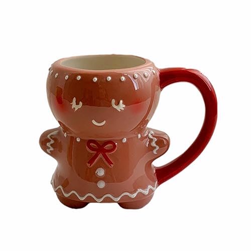 HCHZSH123 Weihnachtstasse, Porzellan-Tasse, Lebkuchenmann-Tasse, niedliche Tasse 250 ml, lustige Tasse – Weihnachtsgeschenke (Miss) von HCHZSH123