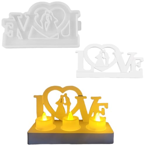 Silikonformen Gießformen Kerzenhalter, Silikonform Kerzenhalter, Silikon Gießform Kerzenhalter, Gipsformen zum Gießen (Einsatz - LOVE) von HCHZSH123