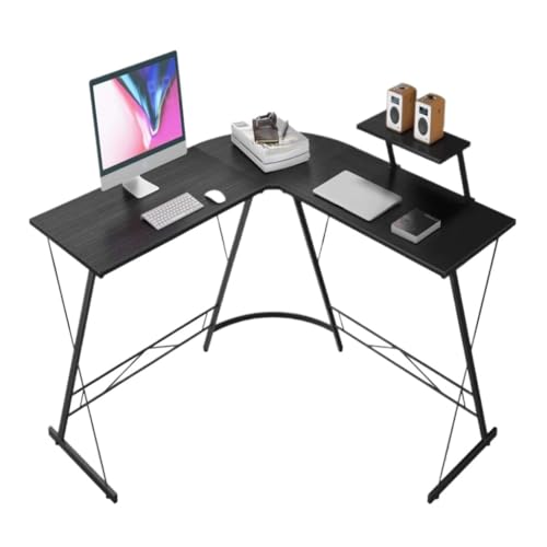 HCJHYOU Beistelltisch Bett Eck-Computertisch, Büro-Desktop-Computertisch, einfacher Büro-Lesetisch, Studenten-Schreibtisch, einfacher Schreibtisch Bett Beistelltisch (Color : Black, Size : A) von HCJHYOU