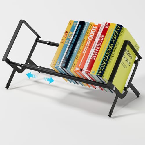 HCLRW Verstellbares Tisch-Bücherregal, Metall, neigbar, Schreibtisch-Bücherregal, Organizer, erweiterbar, 41,9 - 71,1 cm, für kleine Räume, Heimbüro, Schwarz HCLRW Verstellbares Tisch-Bücherregal, Metall, neigbar, Schreibtisch-Bücherregal, Organizer, erweiterbar, 41,9 - 71,1 cm, für kleine Räume, Heimbüro, Schwarz von HCLRW