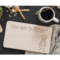 Frühstücksbrettchen Aus Holz "Opa Sein Brettchen", Vesperbrett Mit Namen, Holz, Ausgefallene Geschenke Für Opa von HCLasergravur