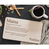 Frühstücksbrettchen Für Mama, Vesperbrett Definition Lexikon Brettchen 26 X 15 cm von HCLasergravur