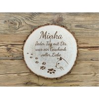Gedenktafel Für Katzen Aus Echtholz Mit Rinde | Rund Katze Spruch Und Namen Gedenkstein Tiere Ca 30 cm Durchmesser Gedenktafel Für Katzen Aus Echtholz Mit Rinde | Rund Katze Spruch Und Namen Gedenkstein Tiere Ca 30 cm Durchmesser von HCLasergravur