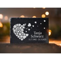 Gedenktafel Mit Herzdesign Design Persönlicher Gravur, Grabplatte Aus Robustem Schiefer, Dekorativer Gedenkstein, Beisetzung Gedenktafel Mit Herzdesign Design Persönlicher Gravur, Grabplatte Aus Robustem Schiefer, Dekorativer Gedenkstein, Beisetzung von HCLasergravur