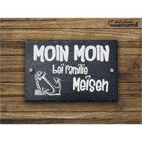 Personalisiertes Hausschild Aus Schiefer Moin Personalisiert Mit Familiennamen | Türschild 30 X 20 cm Abstandshalter von HCLasergravur