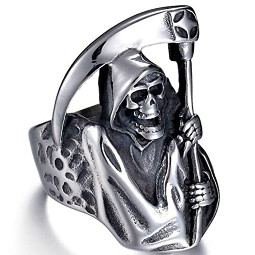 316L Edelstahl Death Reaper Ring Punk Rock Hip-Hop Schädel Ringe Halloween Party Biker Explosion Dunkel Modeschmuck Geschenk 316L Edelstahl Death Reaper Ring Punk Rock Hip-Hop Schädel Ringe Halloween Party Biker Explosion Dunkel Modeschmuck Geschenk von HCMA