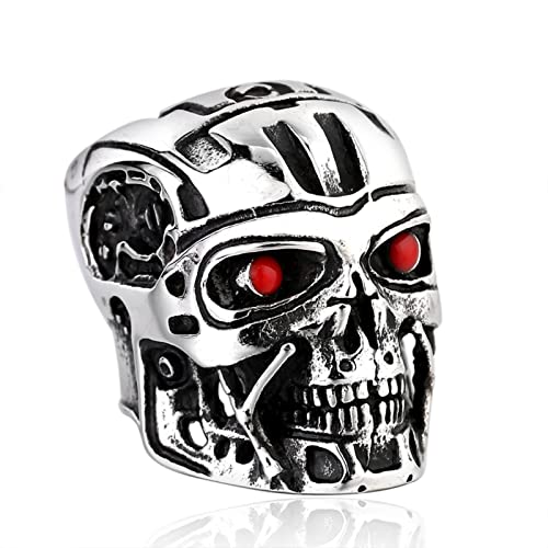 316L Edelstahl Ring Terminator Männer Punk Ring Rock Hip-Hop Halloween Party Biker Dark Modeschmuck Geschenk von HCMA