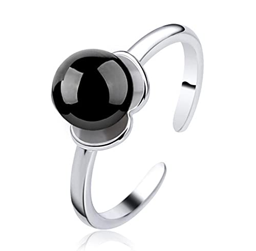 HCMA 925 Silber Rot Weiß Schwarz Simulierte Perle Blume Verstellbarer Ring Bestes Muttertagsgeschenk für Mama von HCMA