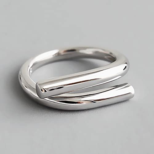 HCMA 925 Silber Temperament glatter geometrischer offener Fingerring für Frauen Partyt Schmuck von HCMA