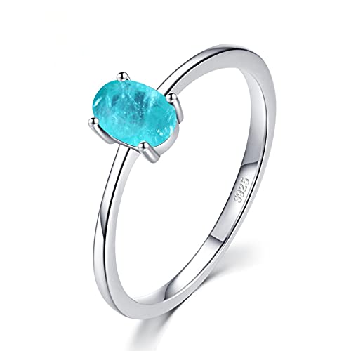 HCMA 925 Sterling Silber Mode Eiförmige Paraiba Turmalin Ring Engagement Statement Fingerringe Für Frauen Schmuck Geschenk von HCMA