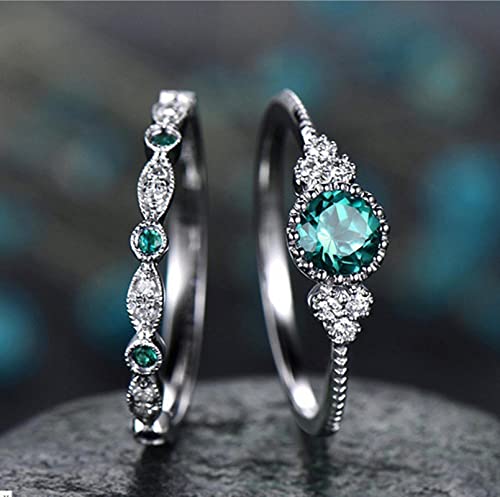 HCMA Doppelschicht Funkelnde Perfekte Blaue Rundschliff Zirkon Stein Ringe Weibliche Party Verlobung Ehering Geschenk HCMA Doppelschicht Funkelnde Perfekte Blaue Rundschliff Zirkon Stein Ringe Weibliche Party Verlobung Ehering Geschenk von HCMA