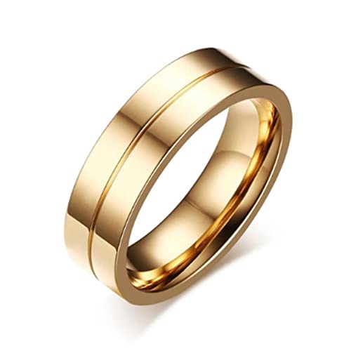 HCMA Paar Schmuck Geschenke Gold-Farbe CZ Eheringe Liebhaber Zirkonia Titan   Stahl Romantische Ring Schmuck von HCMA