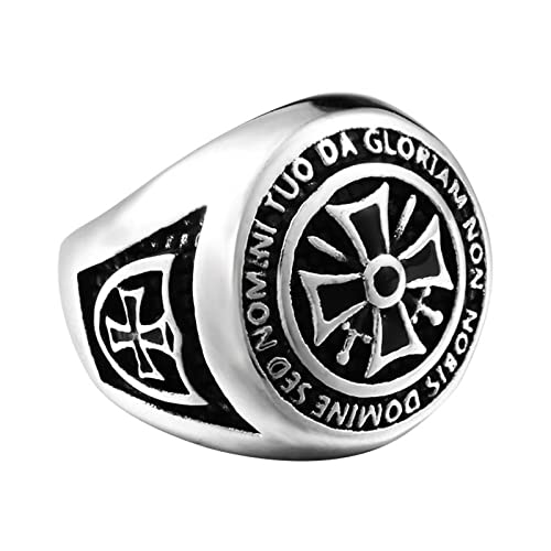 HCMA Persönlichkeit Retro Mittelalter Kreuz Tempelritter Ring Amulett Freimaurer Titan Stahl Ring Schmuck Geschenk HCMA Persönlichkeit Retro Mittelalter Kreuz Tempelritter Ring Amulett Freimaurer Titan Stahl Ring Schmuck Geschenk von HCMA