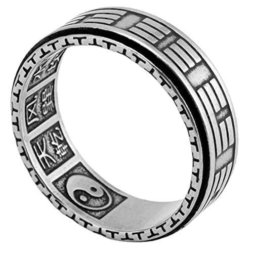 HCMA Retro Gossip Rotierender Yin- und Yang-Fischring im chinesischen Stil, taoistischer Tai-Chi-Titanstahl, männlicher Anti-Stress-Ring HCMA Retro Gossip Rotierender Yin- und Yang-Fischring im chinesischen Stil, taoistischer Tai-Chi-Titanstahl, männlicher Anti-Stress-Ring von HCMA