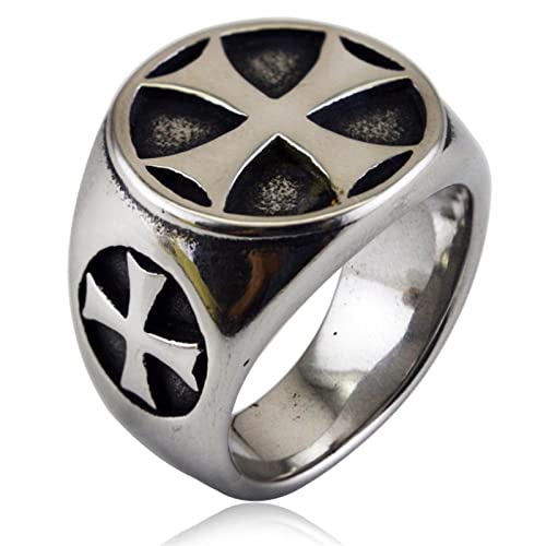 HCMA Titan Stahl Templer Kreuz Ringe Gamer Cosplay Antik Ring Trendy Schmuck Vintage Party Ring Schmuck Geschenk von HCMA