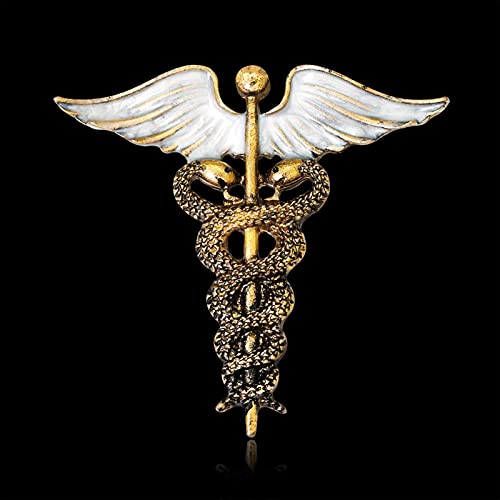 HCMA Vintage Caduceus Pin medizinischer Schmuck Geschenk für Arzt Krankenschwester Medizinstudent Stab von Asklepios Notfallbrosche von HCMA